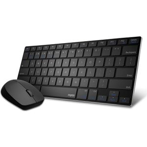 Rapoo 9000M Mini Russische Toetsenbord Multi-mode Stille Bluetooth Draadloze Toetsenbord En Muis Combo Engels/Russisch Toetsenbord