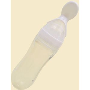 Veiligheid Babyvoeding Fles met Lepel Feeder Voedsel Rijst Melk Voeden Siliconen Zuigeling Granen Fles 90ML