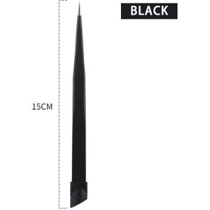 Black Nail Pincet Met Siliconen Drukken Hoofd Voor 3D Sticker Rhinestones Water Sticker Roze Rvs Tweezer Nagels Tool