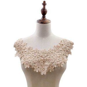 1Pc Kleur Kant Stof Jurk Applique Motief Blouse Naaien Versieringen Diy Hals Holle Nep Kraag Kostuum Decoratie Accessoires