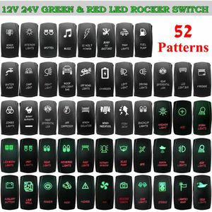 12V 24V Auto Boot Rocker Switchs 5 Pins Dual Groen Rood Led Verlichting Rocker Switch Button Voor Marine caravan 4x4