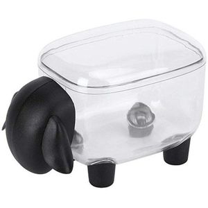 Transparante Schapen Opslagtank Plastic Stofdicht Desktop Tandenstoker Doos Wattenstaafje Papier Clips Desktop Opbergbox