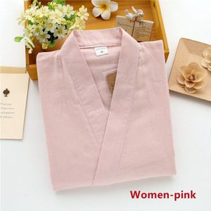 Herfst 100% Katoen Paar Pyjama Set 2 Stuks Losse Casual Homewear Voor Man Japanse Stijl Kimono Nachtjapon Vest Nachtkleding