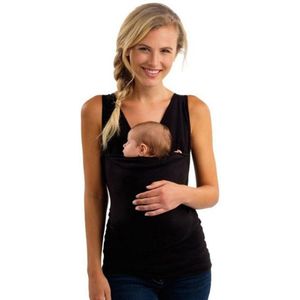 T Shirt Vrouwen Voor Zomer Mama Kinderopvang T-shirt Mouwloos Solid Ouderschap Baby Carrier Moeder Kangoeroe