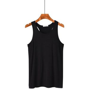 Mannen Modal Racer Vest Top Eenvoudige Koreaanse Stijl Losse Plus Size Ondergoed Effen Kleur Thuis Dieptepunt Shirt Lente En herfst