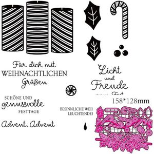 Duitse Woord Kerst 3D Metalen Stansmessen En Scrapbooking Voor Papier Maken Embossing Kaart Craft Postzegels Set