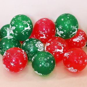 100 Stuks 10 Inch Kerst Decoratie Latex Ballon Kerstman Cartoon Rood Groen Festival Levert Jaar