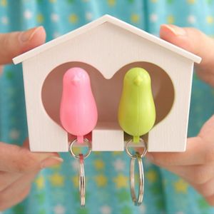 Lover Sparrow Birdhouse Sleutelhanger Vogelnest Huis Haak Sleutelhanger Ring Organizer Muur Deur Opknoping Sleutelhanger Opslag Houders