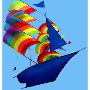3D Regenboog Zeilboot Kite Outdoor Enkele Lijn Vliegen Kite Voor Kinderen En Audlts, Regenboog Kite