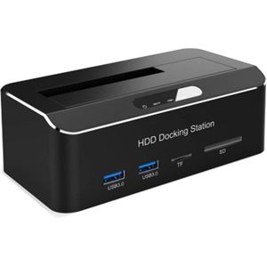 Usb 3.0 Naar Sata Externe Harde Schijf Docking Station Met 2-Port Hub En Kaartlezer Voor 3.5 Inch hdd Ssd Eu Plug