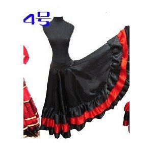 Korting Vrouwen Meisjes Zwart Rood Lange Jurk Flamenco Kostuum Flamenco Jurk Kostuum
