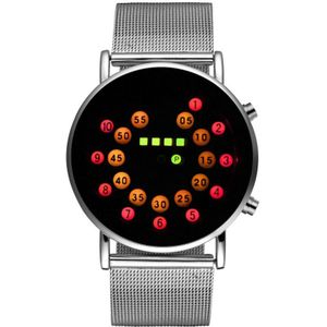 Sport Roll Bal Analoge Display Mannen Horloges LED Horloge Zilver Legering Klok Timer Mannen Vrouwen Jongen Horloges