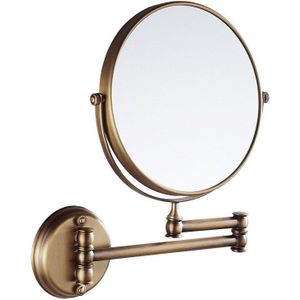 Beide Zijden Retro Badkamer Spiegel 8-Inch Opvouwbare Make-Up Spiegel Flip Telescopische Schoonheid Spiegel Muur Gemonteerde Spiegel X3
