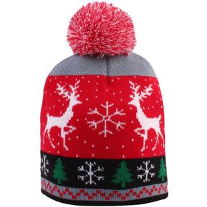 Vktech Baby Jongen Meisje Gebreide Kerstmuts Kerstman Herten Elastische Beanie Herfst Winter Warm Cap Kids Kinderen Jaar