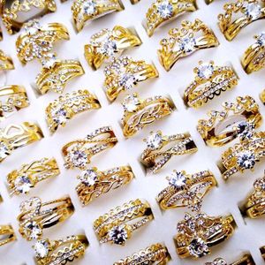 10 Pcs vrouwen Ringen Gemengde Stijlen Parel Goud Zirkoon Ringen Veel Vrouwelijke Sieraden Bulks Lot LR4166