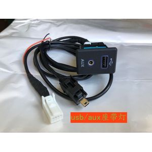 6 Pin Aux Mini Usb Kabel Connector Socket Met Led Licht Interface Voor Nissan Teana X-Trail Rogue Qashqai radio Navigatie Cd