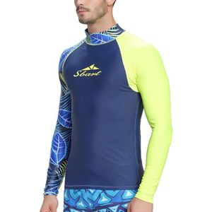 Mannen Rash Guard Shirt Lange Mouwen T-Shirt Badmode Wakeboard Floatsuit Tops UV Beschermende Snorkelen Duiken Zwemmen Surfen