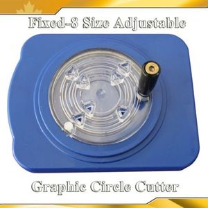 Blauw 8 maten ABS Cirkel Cutter Cut 8 Grafische Papiersnijder Knop Maker Vaste Size Rotary Cirkel Verstelbare