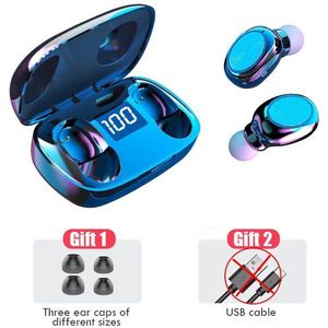Draadloze Koptelefoon Tws Bluetooth 5.0 Led Power Display Draadloos Met Microfoon Oordopjes Sport Waterdicht In Oor Voor Ios Android