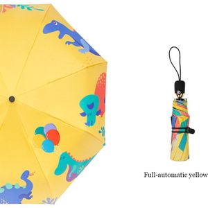 Non/Volledige Automatische 3 Opvouwbare Paraplu Dinosaurus Print Jongens Parasol Mannelijke Vrouwelijke Parasol Strand Paraplu Vrouwen Anti UV paraguas