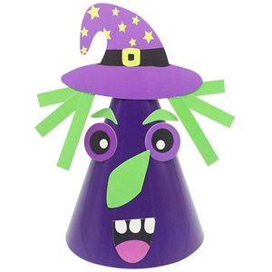 Kids Halloween Witch Bat Pompoen-Vampire Diy Beanie Hoed Papier Craft Party Decor Helpen Oefening Kinderen Hands-op Vermogen. Diyhat