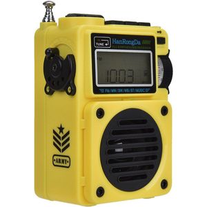 HRD-701 Volledige Band Radio Draagbare Fm/Mw/Sw/Wb Radio Receiver Subwoofer Bluetooth 5.0 Speaker 1000Mah muziekspeler Ondersteuning Tf-kaart