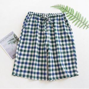 Shorts Voor Paar Vrouwen Katoen Slaap Bodems Plaid Shorts Comfy Elastische Taille Thuis Broek Mannen Dames Pyjamabroek Strand Broek