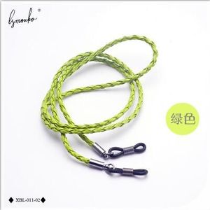 Antislip Dikke Ketting Met Twisted Beschermen Met Zonnebril Lanyards Man-Made Lederen Siliconen Gesp Voor Sport Bril band