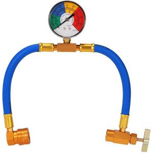 R134A Auto Ac Koelmiddel Lading Slang Kit Opladen Slang Met Manometer, Recharge Meten Kit Kan Tap Airconditioning Druk