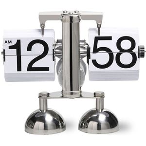 Automatische Turn Pagina Klok - Creatieve Retro Digitale Flip Down Klok - Zwart - Bureauklok