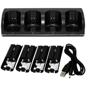 4 Stuks Batterij + 4-Port Lader Dock Laadstation Met Usb Kabel Voor Nintendo Wii Remote Controller batterij Kits