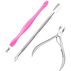 Rvs Cuticle Nail Pusher Nail Driehoek Cuticle Pusher Dunschiller Nagellak Cuticle Remover Gereedschap Voor Vingernagel