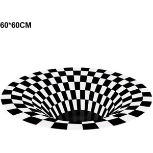 Mandala Alfombra 3D Drie-Dimensionale Zwarte & Witte Stereo Vision Mat Woonkamer Deurmat Thee Tafel Sofa Illusion Tapijt