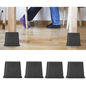 4Pcs Plastic Meubilair Benen Plastic Ronde Tapered Tafel Kast Slaapbank Tv Kast Benen Zwarte Meubels Voeten Meerdere Maat