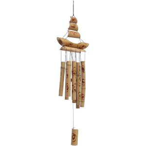 Bamboe Windgong Melody Wind Bell Decoratieve Bamboe Buizen Ontspanning Tuin Wind Chime Outdoor Door (Zeilboot)