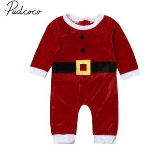 Baby Lente Herfst Kleding Kerst Pasgeboren Baby Baby Boy Meisje Santa Kleding Romper Jumpsuit Lange Mouwen Fuzzy Outfit