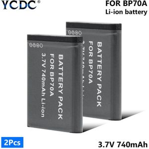 1/2 Stuks BP70A 740Mah Li-Ion Lithium Batterij Voor Samsung ES30 ES65 ES67 ES70 ES71 ES73 ES74 ES75 ES80 ES90 ES95 ES96 ES99 SL50