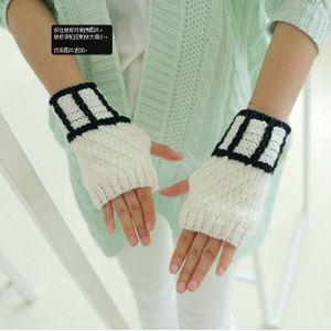 Mode Winter vrouwen Handschoenen Rooster Pols Arm Warmer Korte Vingerloze Knit Mitten