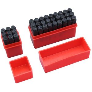 36Pcs 5Mm Letters Aantal Stalen Afdichting Alfanumerieke Lederen Stamper Brief Aantal Punch Lederen Carving Brief Punch Stempel Sterft set