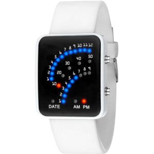 LED Digitale Horloges Mannen Jongen Binary Sector Dial Siliconen Horloge voor Mannen Klok Timer relogio masculino Zwart Wit