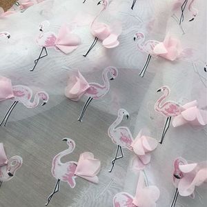 Fairy 3D fire flamingo chiffon kleding stof breedte 1.3 meters jurk half rok sjaal woonaccessoires kant stof