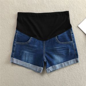 Jeans Moederschap Denim Korte Zomer Shorts Voor Zwangere Vrouwen Gravidas Kleding Elastische Abdominale Blauw Zwangerschap Broek Mode