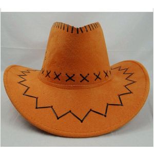 Retro Unisex Denim Wild West Cowboy Cowgirl Rodeo Fancy Dress Accessoire Hoeden Khaki