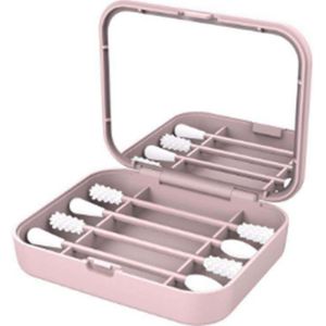 4 Stuks Herbruikbare Wattenstaafje Oor Schoonmaken Cosmetische Siliconen Bud Duurzaam Cleaner Makeup Wattenstaafje Draagbare Cleaning Up Tweekoppige