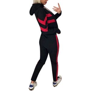 Jaycosin Kleding Trainingspak Vrouwen 2 Stuk Sets Splice Cropped Sweatshirt Lange Mouwen Top En Broek Loungewear Outfits