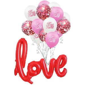 16Pcs Set Liefde Bruiloft Valentijnsdag Party Decoratie Ballonnen Hartvormige Aluminiumfolie Confetti Festival Levert