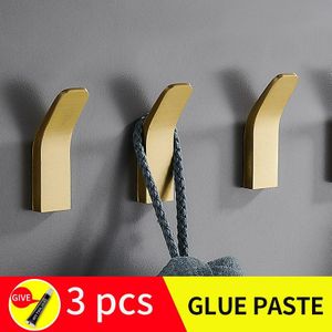 Badkamer Robe Haken Lijm Hangers Kleren Jas Haak Schroef Gratis Installatie Wc Paskamer Gold Deur Haak