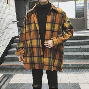 Oversized Flanel Vintage Shirt Mannen Plaid Lange Mouwen Controleer Shirts Voor Mannen Losse Mannen Button Up Mannen Toevallige Lange mouwen