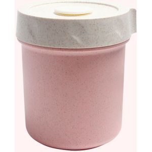 400 Ml Tarwe Stro Soep Cup Ontbijt Pap Lunchbox Microwaveable Lekvrije Verzegelde Plastic Pot Met Deksel Voedsel houder