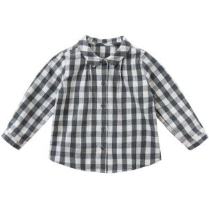 DB16149 Dave Bella Herfst Baby Meisjes Plaid Print Shirts Baby Peuter Tops Kinderen Kleding